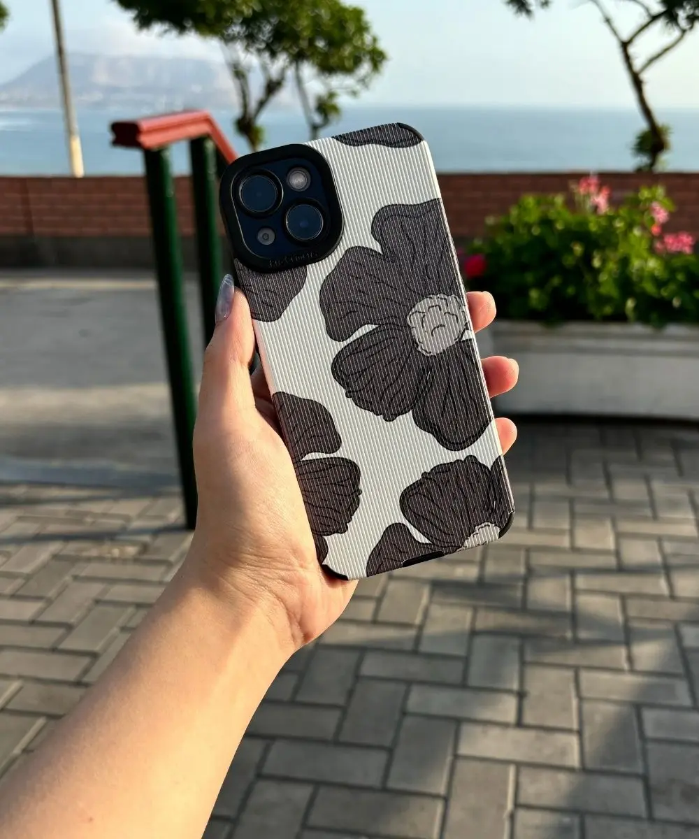 case-iphone-antishock-brown-flower-textura-flexible