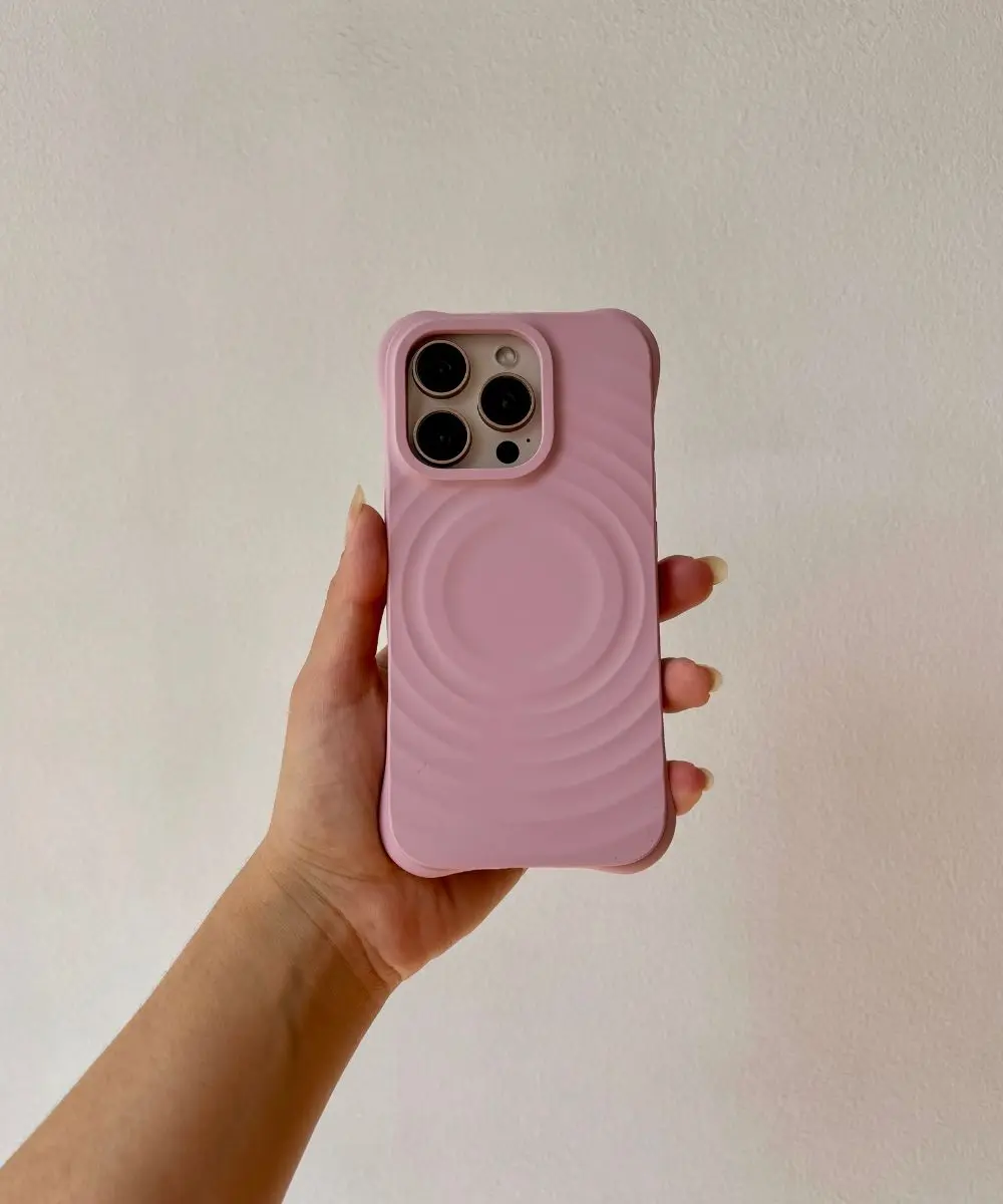 case-iphone-antishock-ripple-magsafe-pink