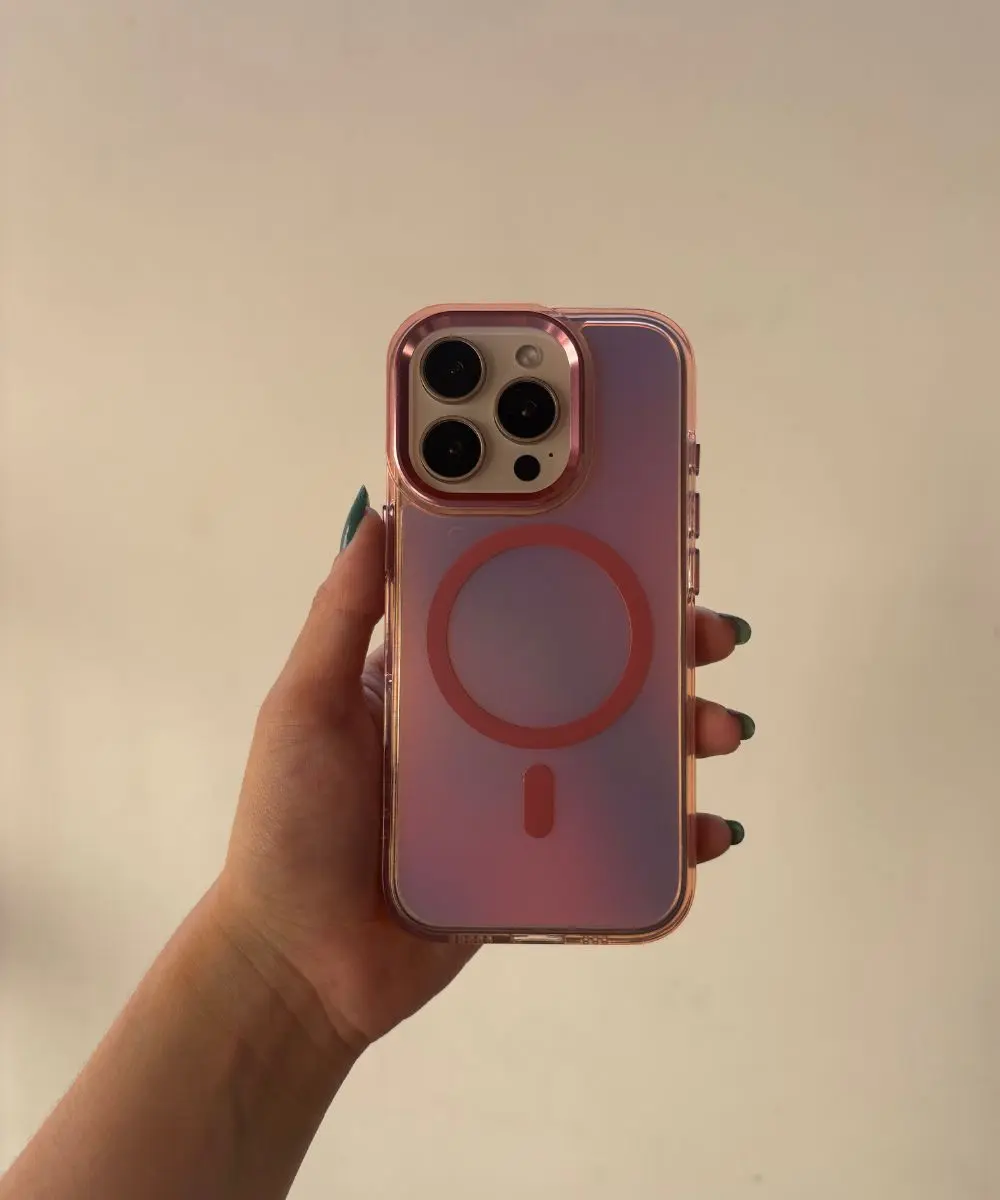 case-iphone-exclusivo-antishock-tornasol-magsafe-pink-serie-17pro