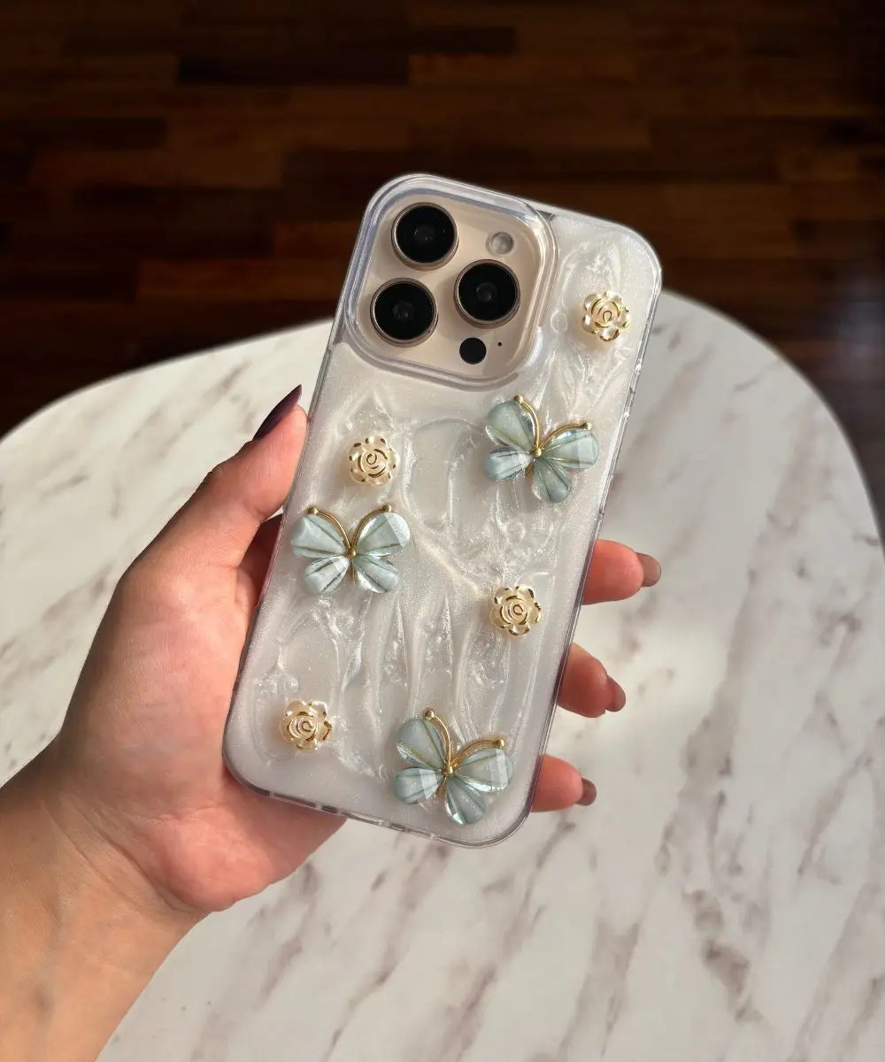 case-antishock-iphone-charms-mariposa-turquesa