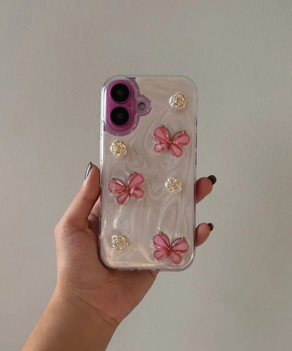 case-iphone-antishock-charms-mariposas-fucsias