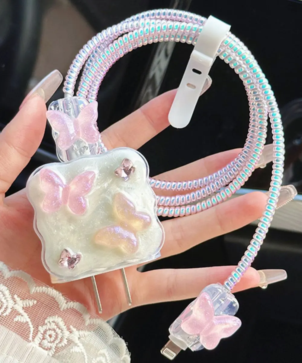 mariposas pasteles protector de cargador